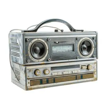 A - Rádio Retro com Alto-Falantes Potentes